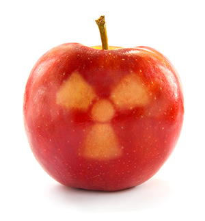 Apple with pesticides