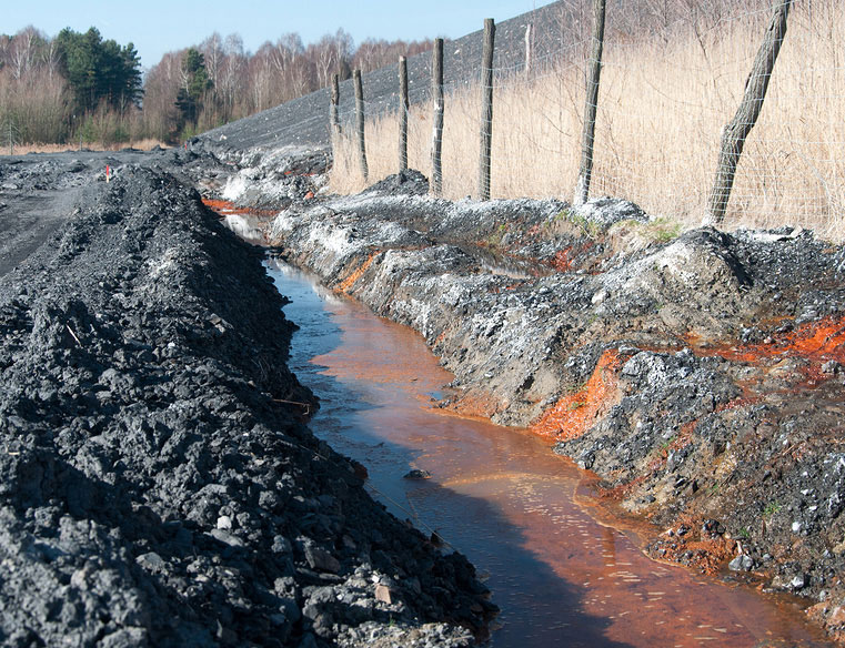 Polluted water
